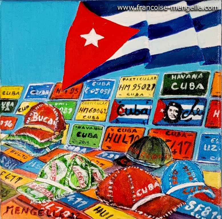 Cuba ; plaques et Casquettes